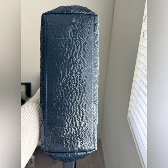 Coach Poppy Quilted Blue Patent Leather Tote Bag - Picture 9 of 14